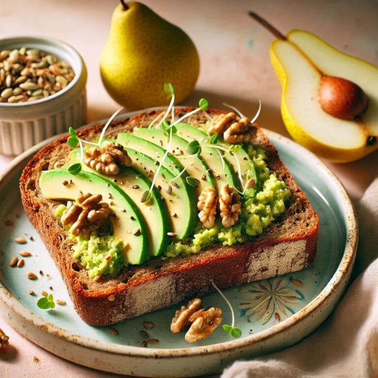 Vollkornbrötchen mit Avocado und Walnuss