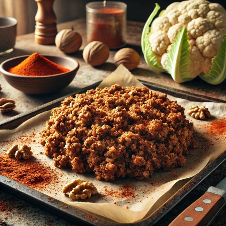 veganes „Hackfleisch“ aus Gemüse und Nüssen