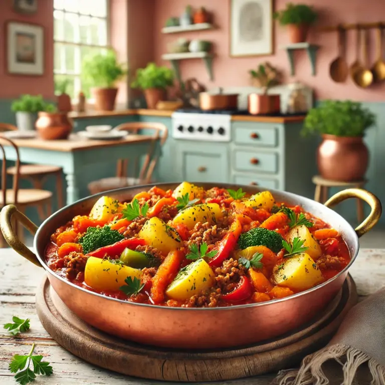 deftiger One-Pot mit Hackfleisch, Kartoffeln und Gemüse