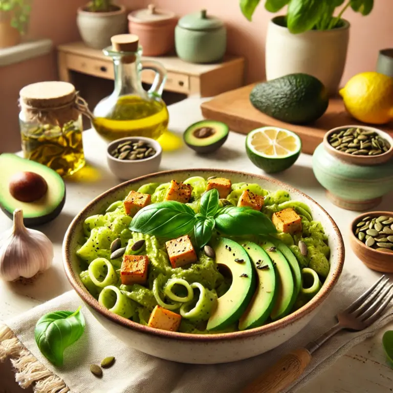 Avocado-Pasta mit Zitronen-Knoblauch-Sauce
