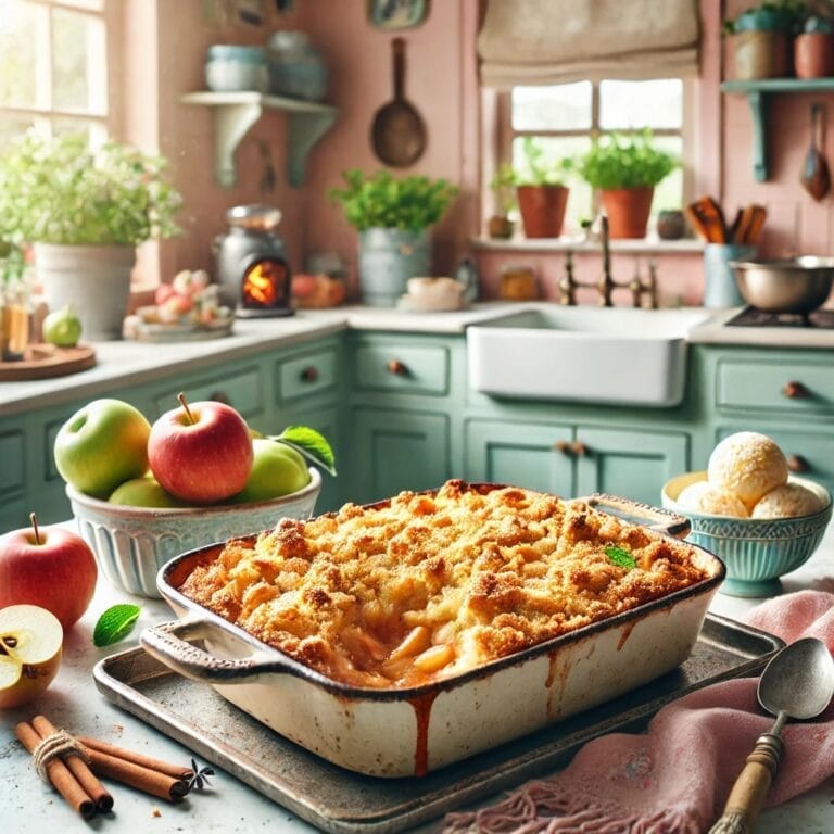 Schneller Apple Crumble mit Zimt und Streuseln