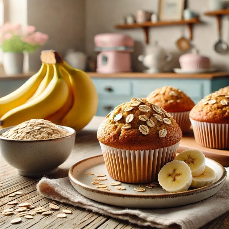 Leckere Bananen-Haferflocken-Muffins