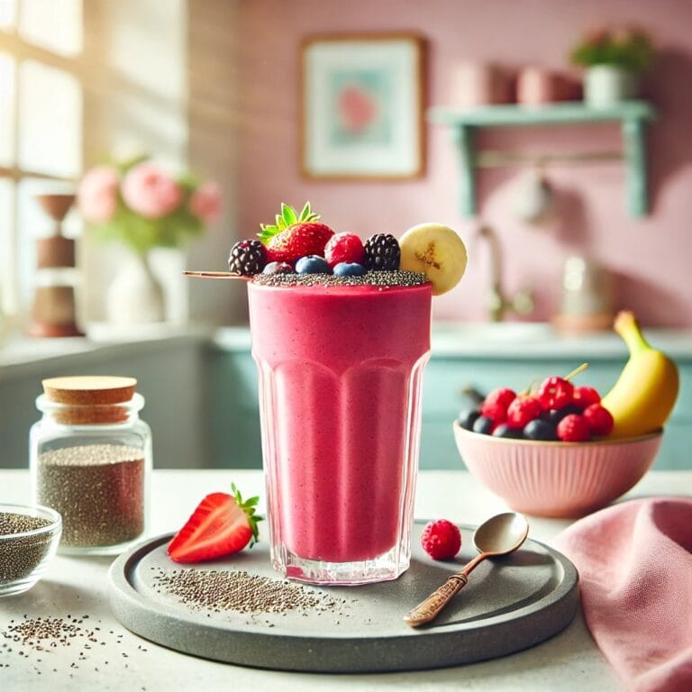 Pinker Power-Smoothie mit Beeren und Banane – Gesund, lecker und einfach gemacht
