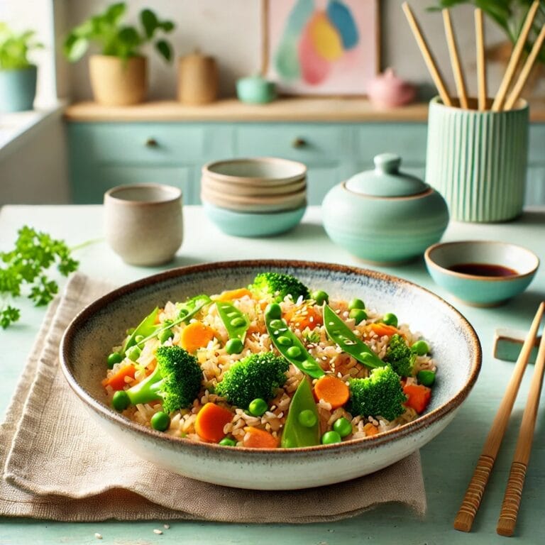 Asiatische Reispfanne mit Sojasoße und Gemüse – Schnell, gesund und würzig lecker