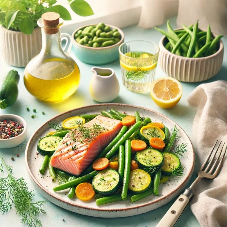 Leichtes Lachs-Rezept mit Zitronen-Dill-Gemüse – Gesund, schnell und kalorienarm