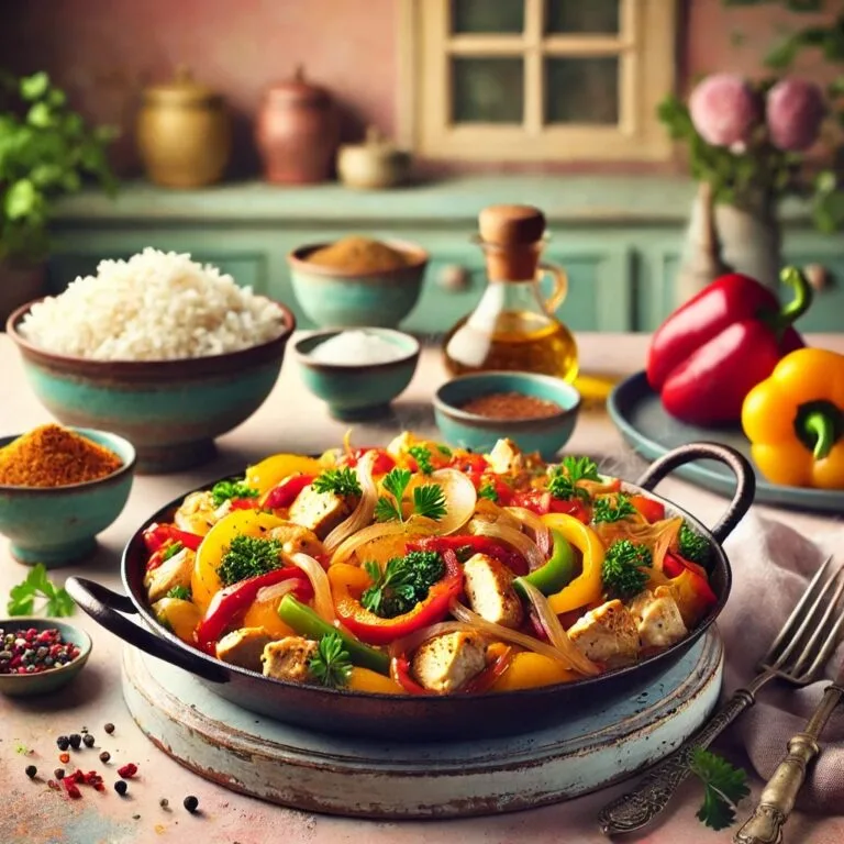 Hühnchenpfanne mit Paprika und Reis – Dein schnelles Soulfood!