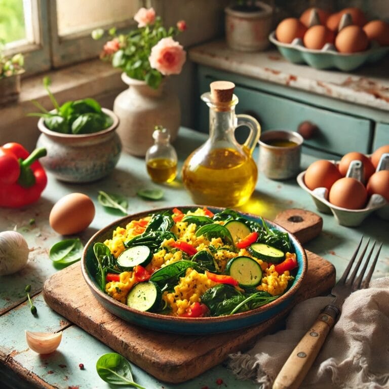 Rührei-Gemüse-Pfanne 🍳🥦 – Einfach, gesund & blitzschnell