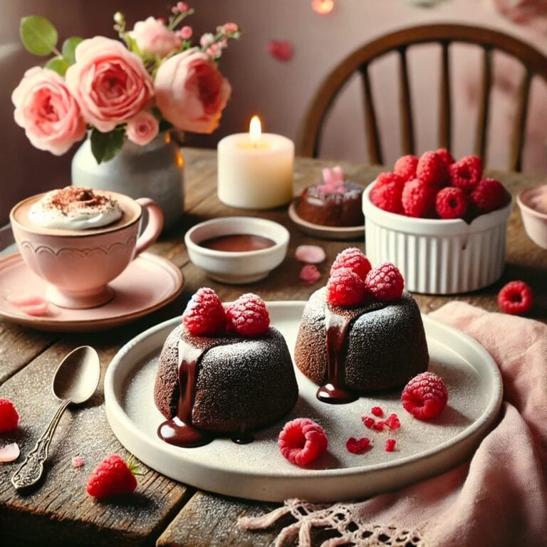 Schokoladen-Himbeer-Lava-Cakes – Schokomuffin mit flüssigem Kern