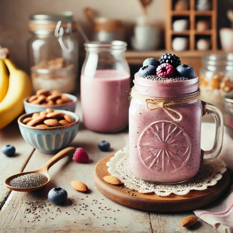 Protein-Smoothie mit Beeren & Chiasamen – Der perfekte Energie-Boost für deinen Tag!