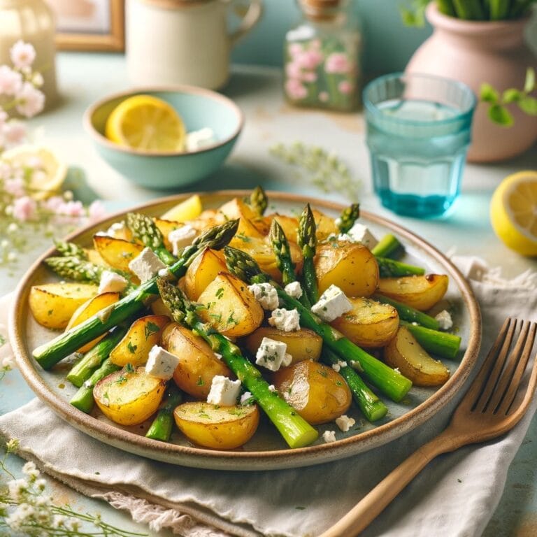 Frühlingshafte Spargelpfanne mit Kartoffeln & Zitrone – leicht, frisch & einfach! 