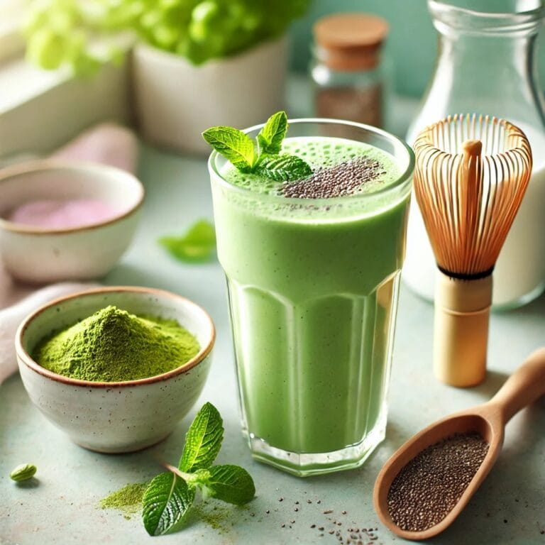 Matcha-Smoothie mit Banane & Mandelmilch – Energie pur! 