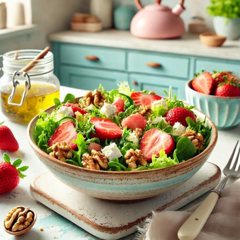 Bunter Frühlingssalat mit Erdbeeren & Walnüssen – Fruchtig, Knackig & Einfach Lecker! 