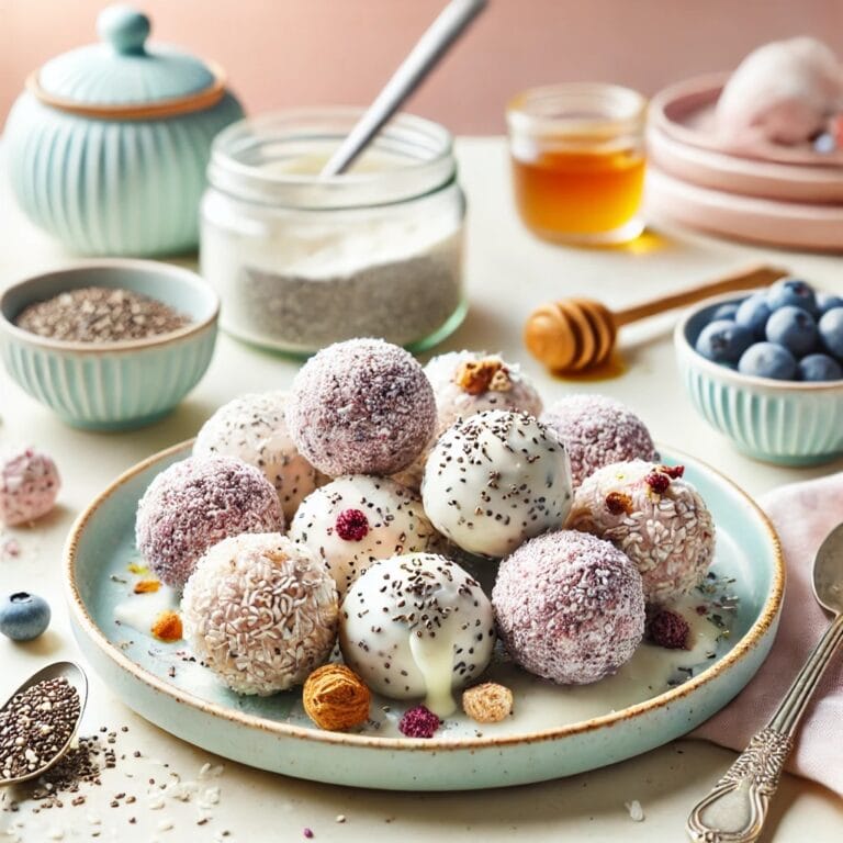 Joghurt-Chia-Bällchen – Der cremige Power-Snack, der dich süchtig macht! 