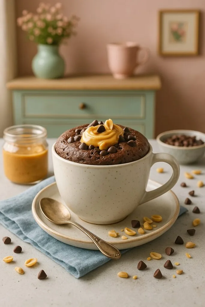 Erdnussbutter-Schoko-Bombe aus der Tasse
