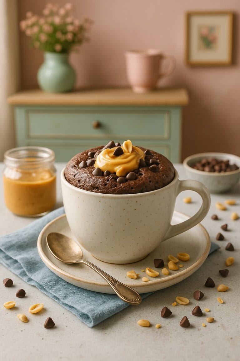 Erdnussbutter-Schoko-Bombe aus der Tasse