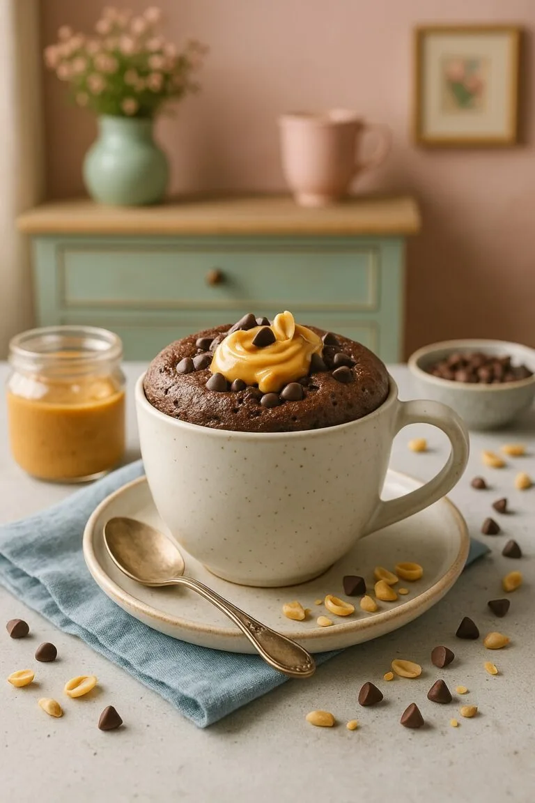 Erdnussbutter-Schoko-Bombe aus der Tasse
