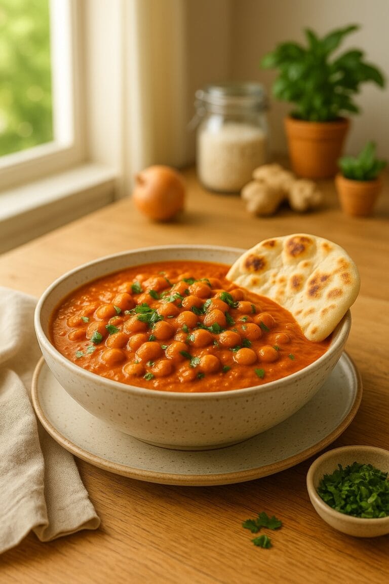 Cremiges Kichererbsen-Curry mit Kokos & Tomate