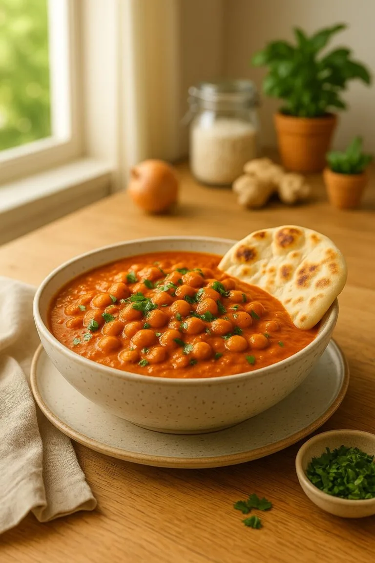 Cremiges Kichererbsen-Curry mit Kokos & Tomate