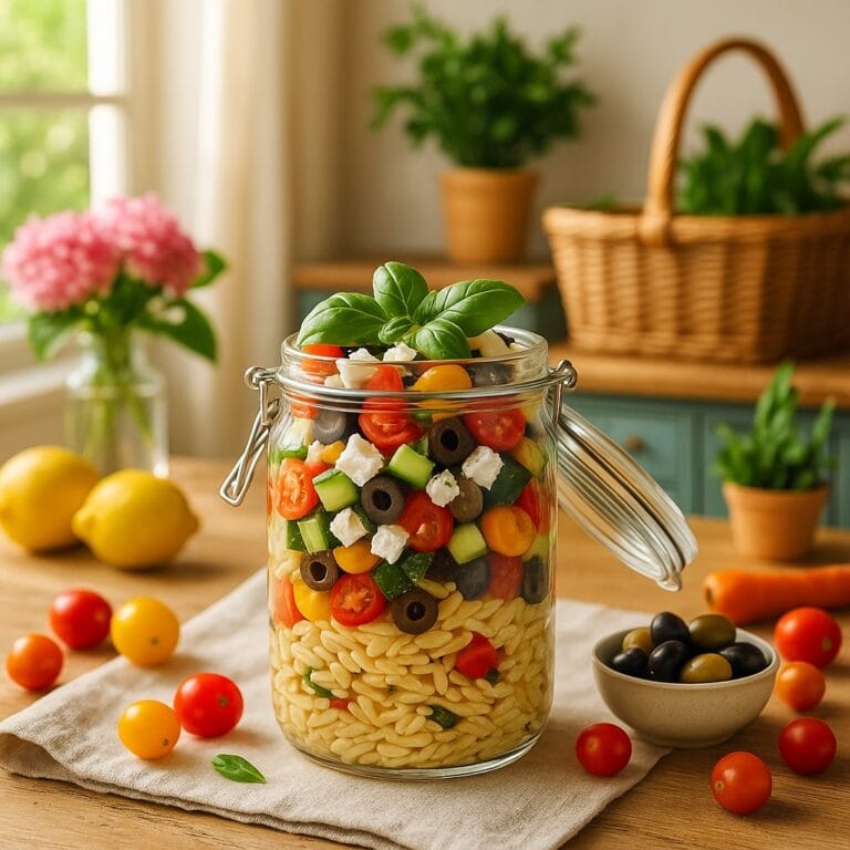 Mediterraner Reissalat im Glas – Meal Prep Deluxe