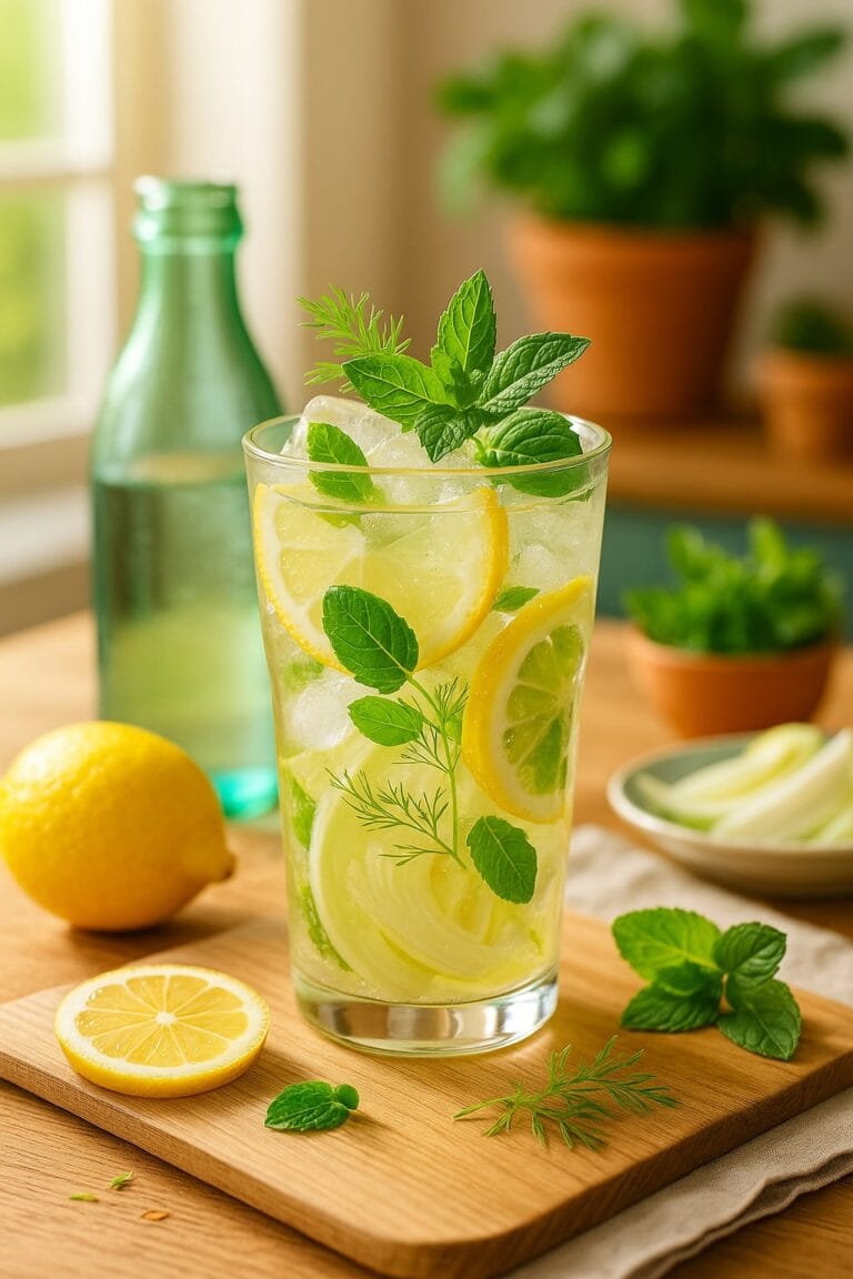 Zitronen-Minz-Fenchel-Fizz