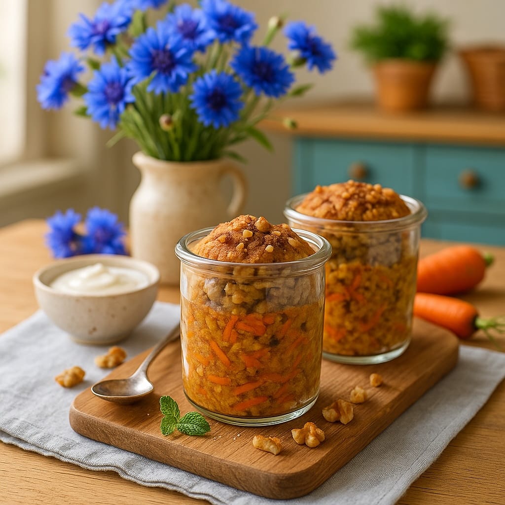 Baked Oatmeal à la Carrot Cake im Glas