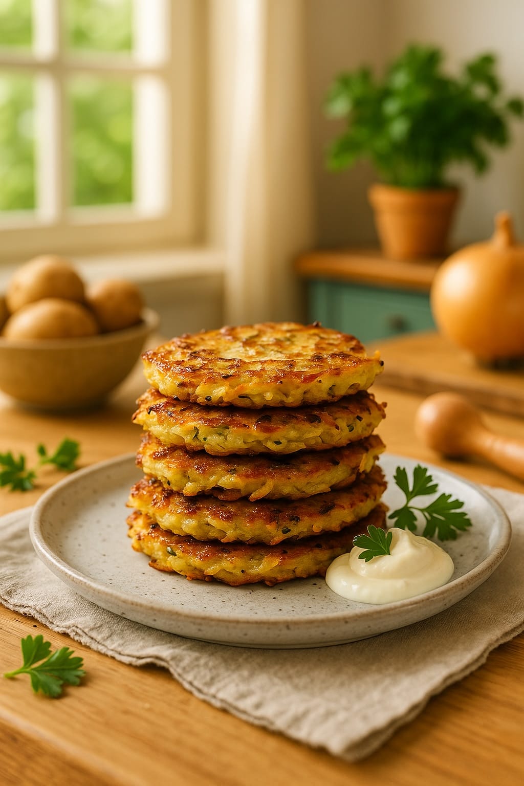 Knusprige Kartoffelpuffer mit Ei