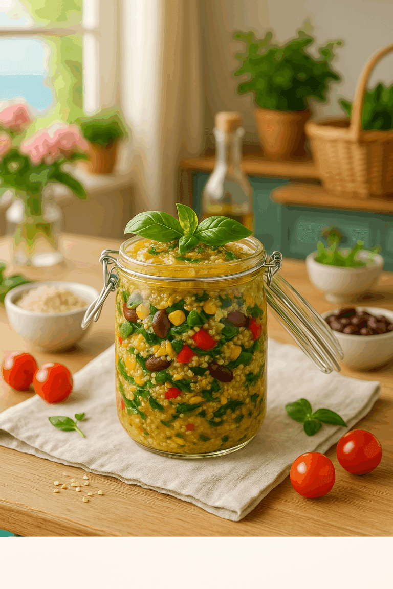Veganer Quinoa-Bowl mit geröstetem Gemüse & Tahin-Zitronen-Dressing