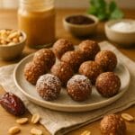 Crunchy Dattel-Erdnuss-Snack-Bites (ohne Zucker, ohne Backen)