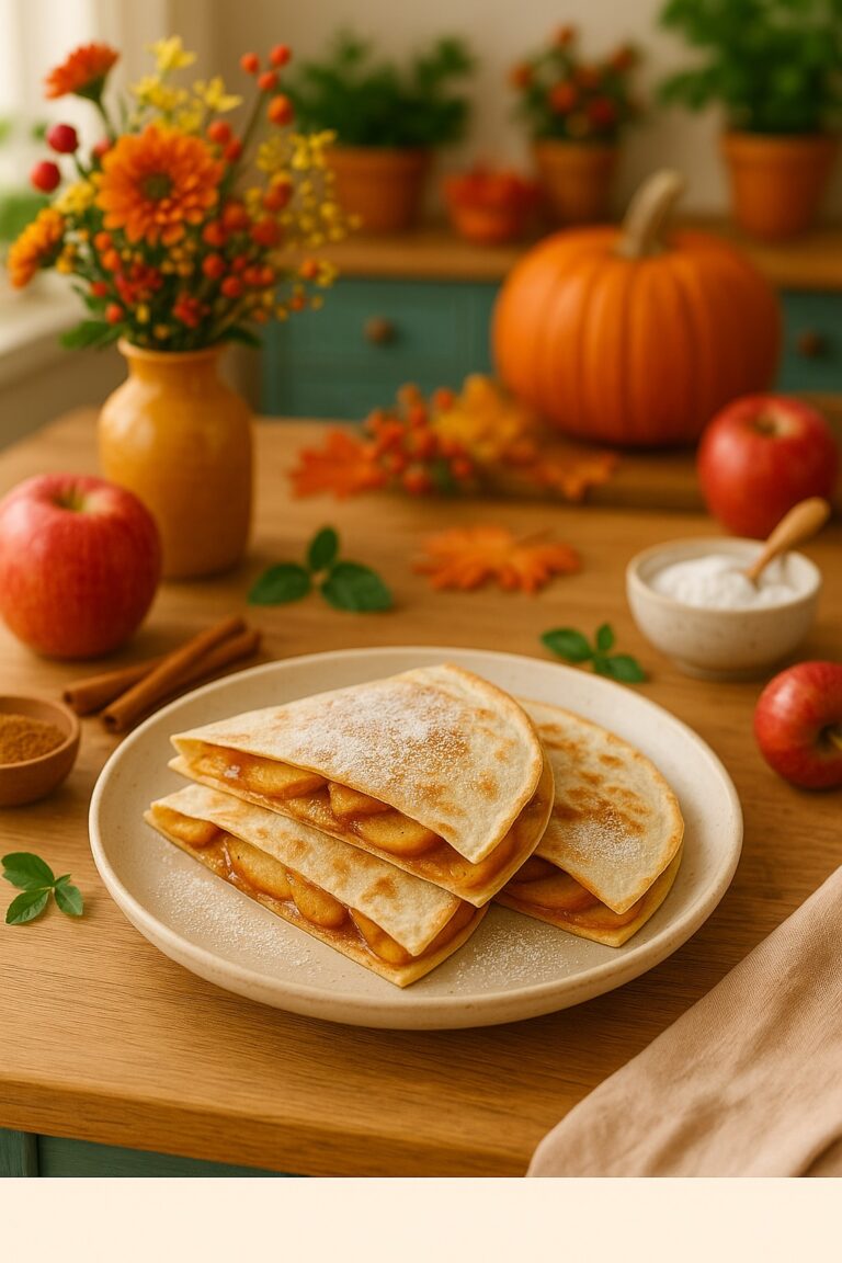 Apfel-Zimt Quesadillas – süßer Herbstsnack in 7 Minuten
