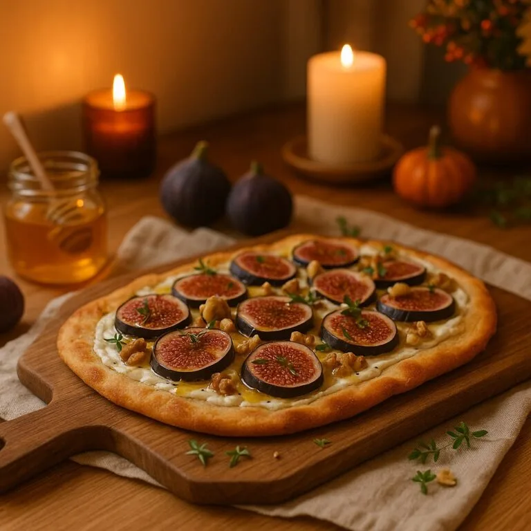 Feigen-Flammkuchen mit Ziegenkäse & Honig