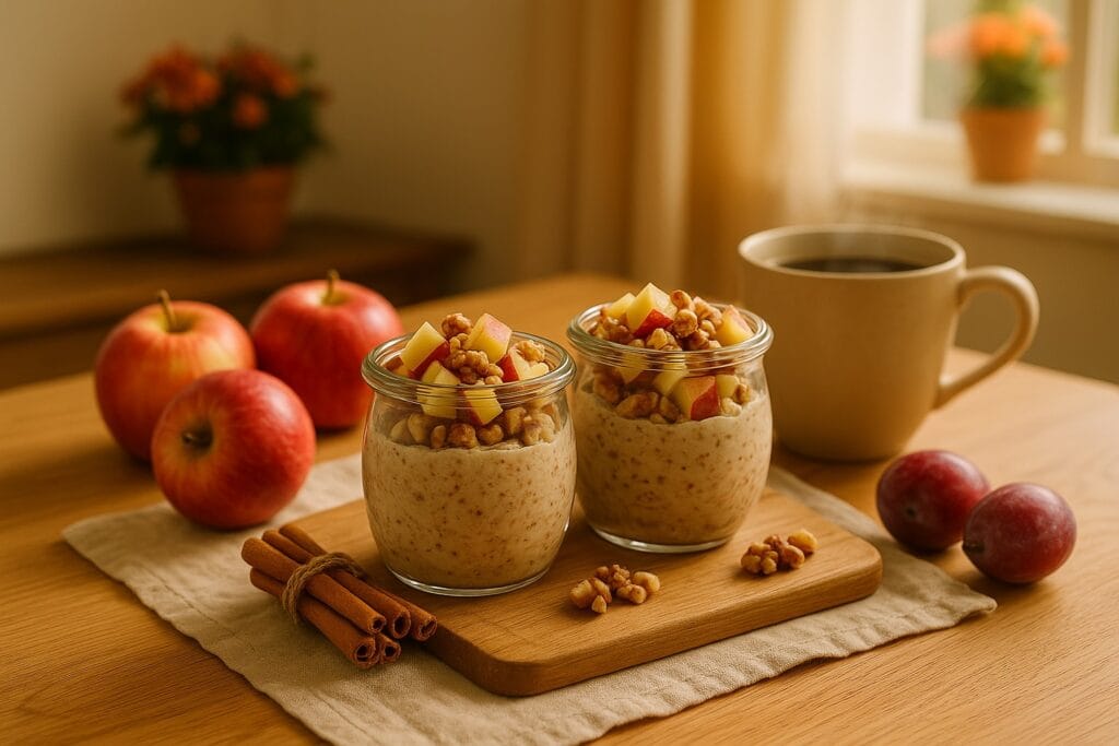 Apfel-Walnuss Overnight Oats – Meal-Prep-Frühstück mit Herbst-Vibes