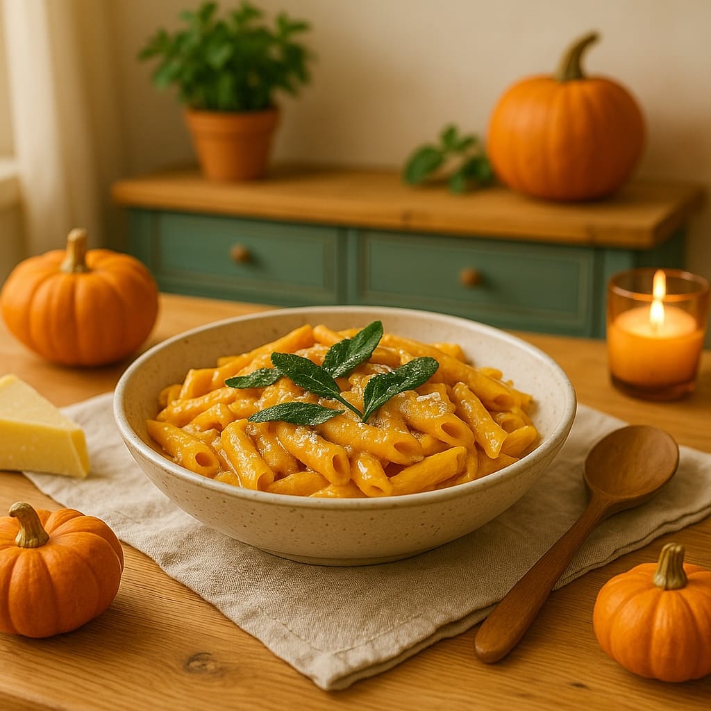 One-Pot Pasta mit Kürbis & Salbei – easy, cremig & perfekt für den Herbst